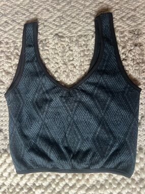 Una Pluma Cropped Tank Top Women Small Organic Cotton Stretch Geometric